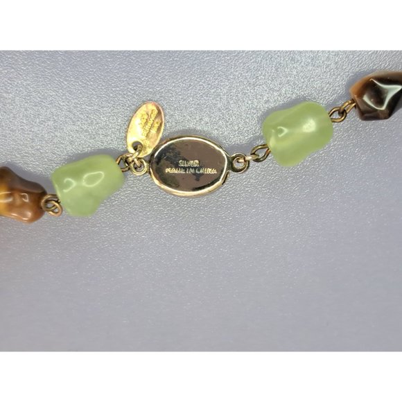 Vintage Signed LES BERNARD   Nat Stone Necklace Tigers Eye Jade Carnelian 36 in - Picture 8 of 9